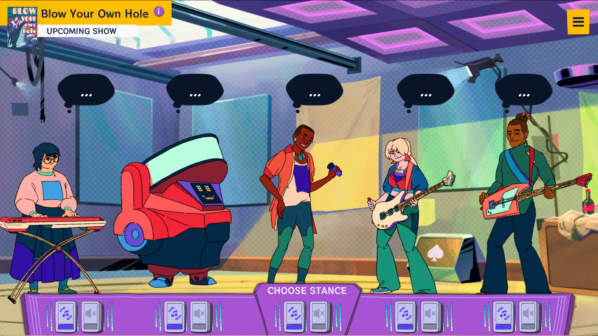 Bandocracy screenshot — an empty jam session