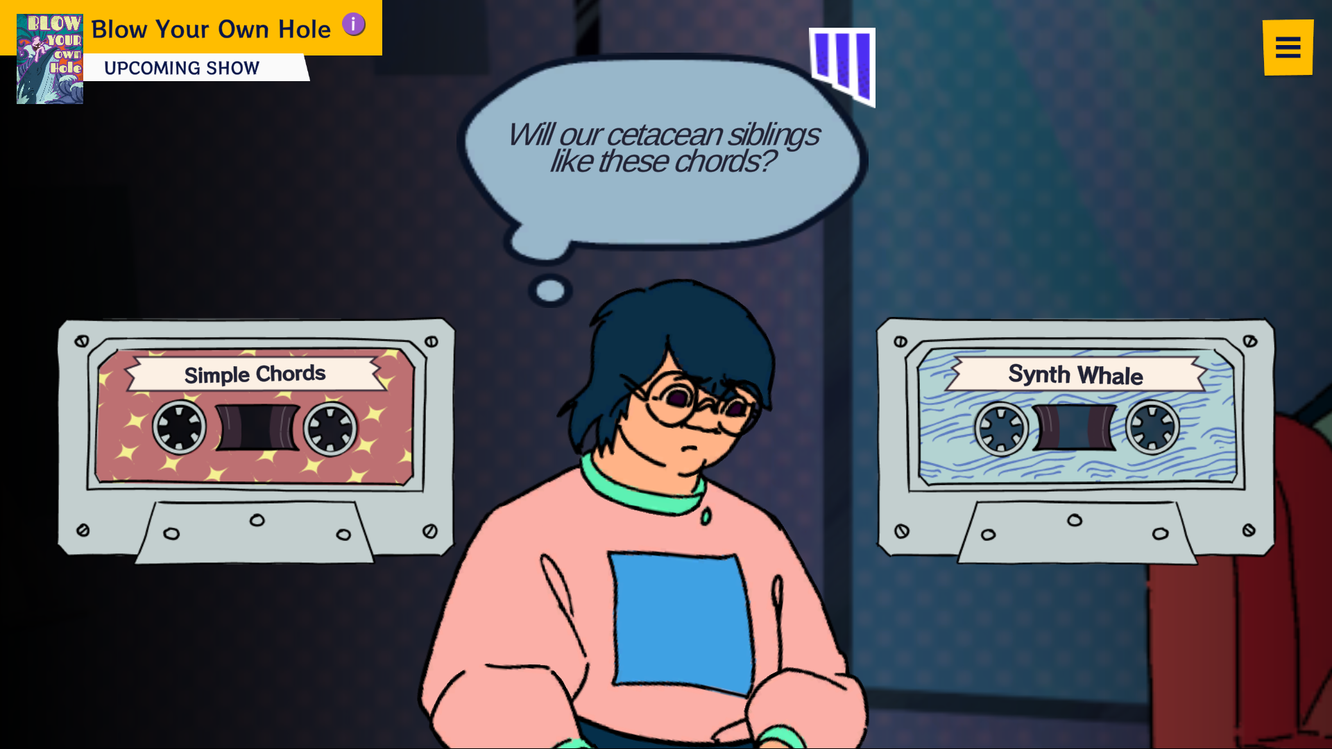 Bandocracy screenshot — a grumpy band member