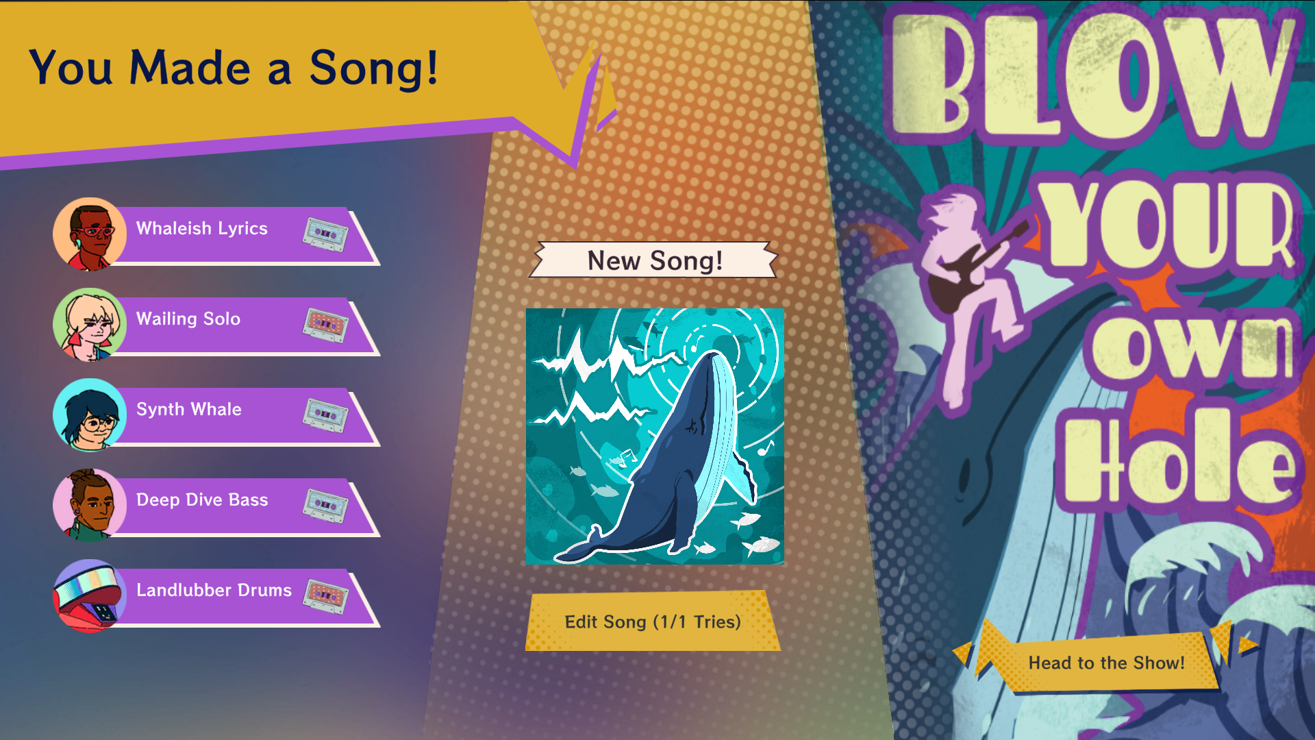 Bandocracy screenshot — a finished song