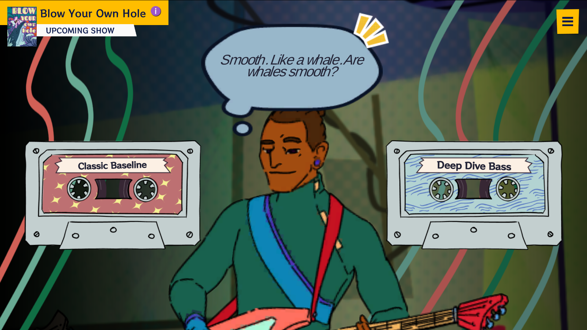 Screenshot: choosing a bass stem, Classic Baseline vs Deep Dive Bass